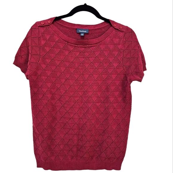 Modcloth Short Sleeve Textured Sweater, Size Mauve, Medium, Excellent Condition - Picture 8 of 15